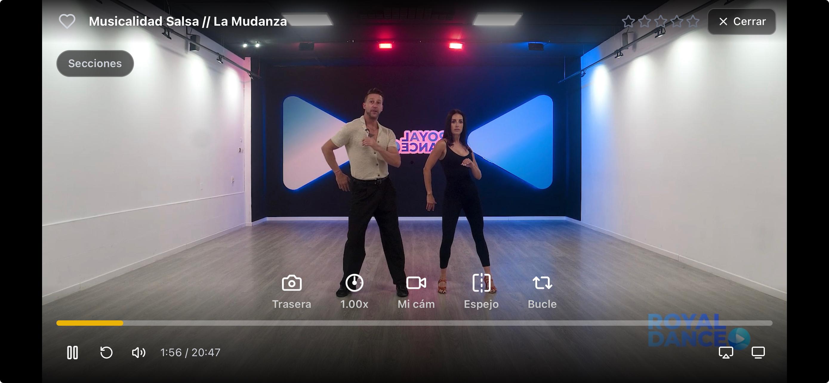 Reproductor de entrenamiento